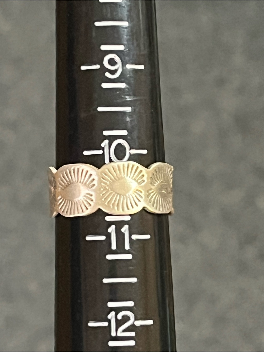 Solid Sterling Silver Southwest Purple Spiny Cigar Style Gemstone Ring Size 10.5 - Picture 7 of 11